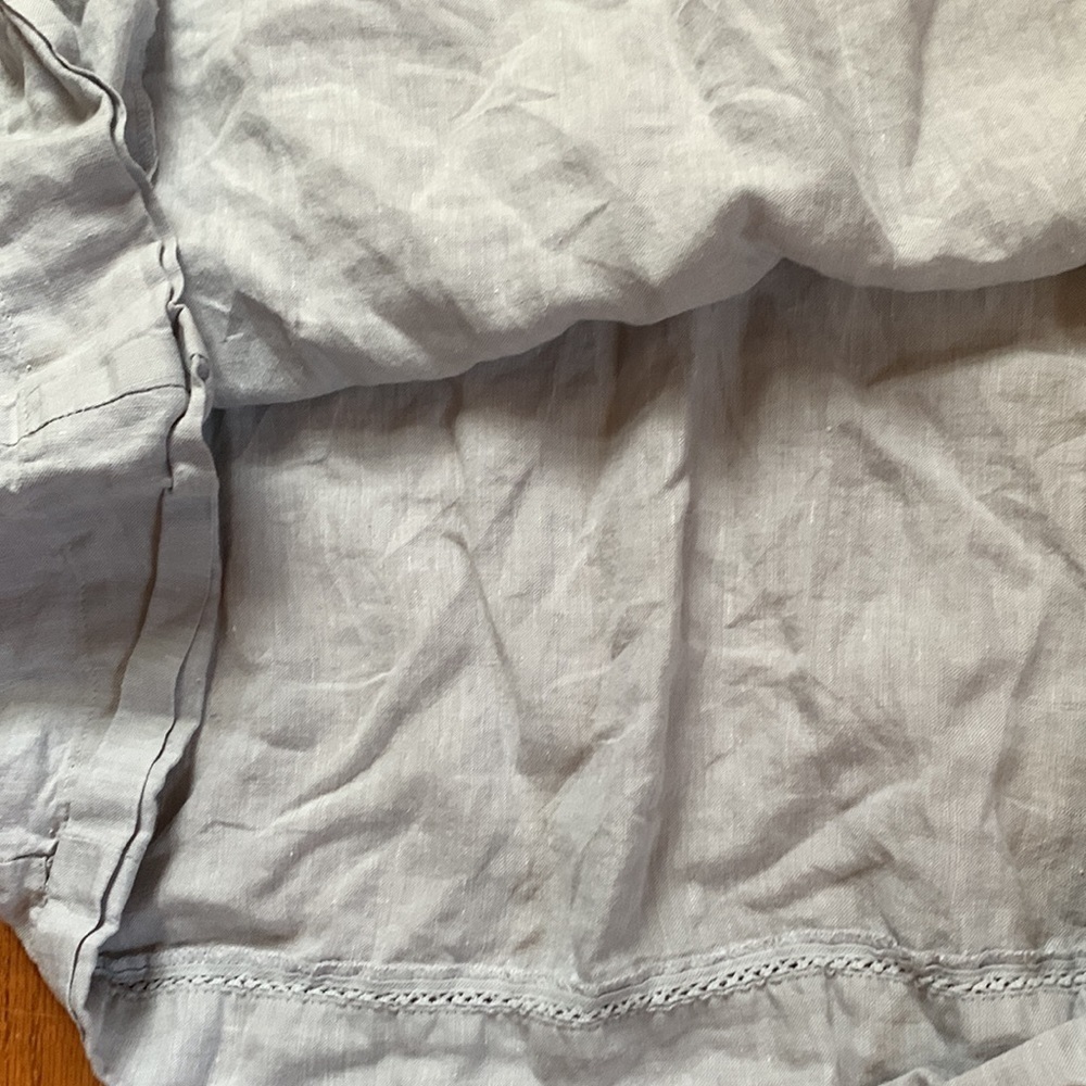 J.Jill Love Linen Hemstitched Detail Garment-Dyed Lightweight Dress Petite Large - Picture 6 of 11